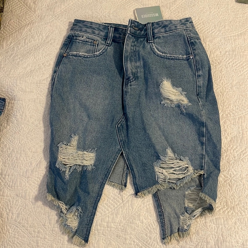 Missguided Petite Jean Skirt Size US 4 (UK 8)